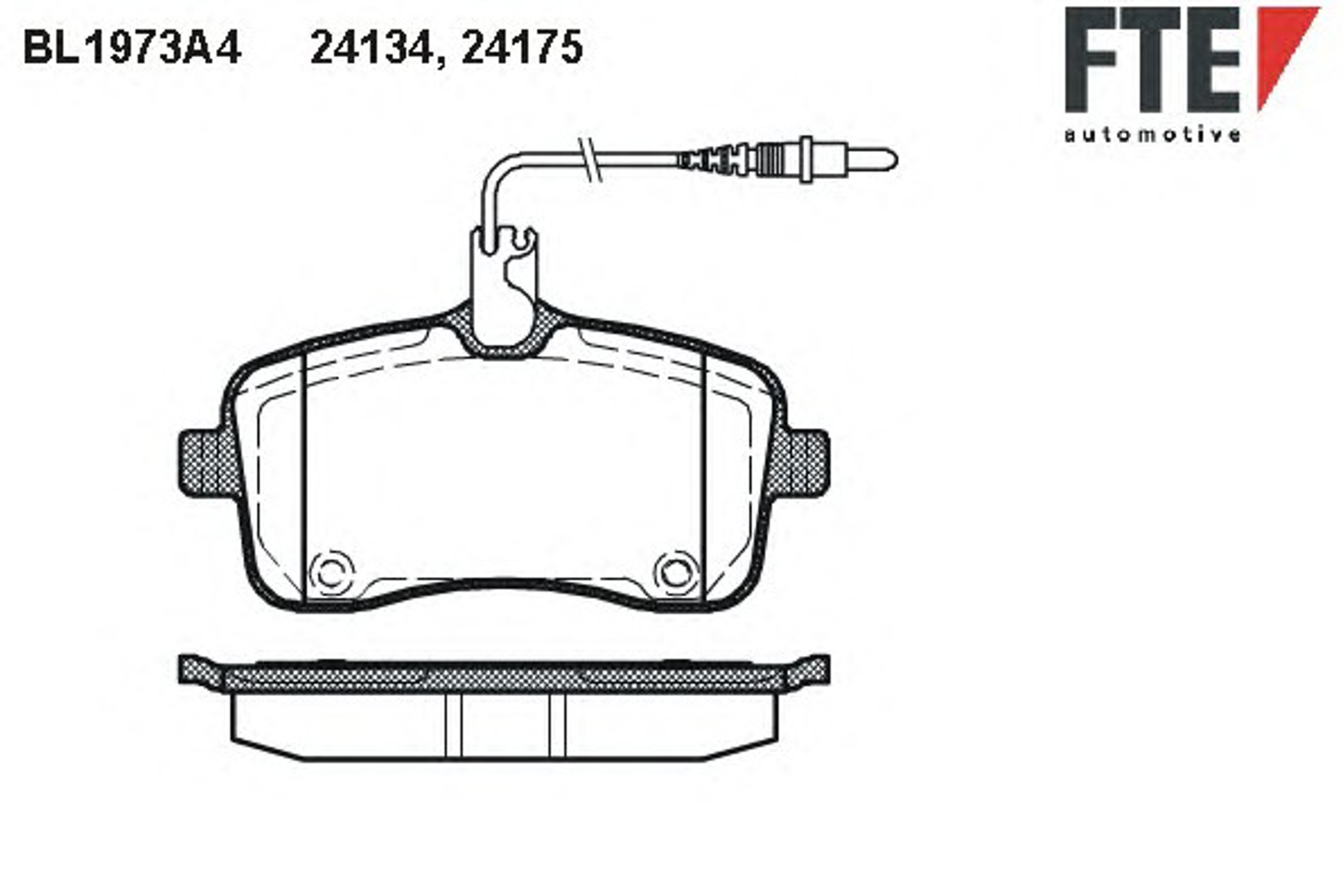 Комплект тормозных колодок дисковый тормоз FTE BL1973A4