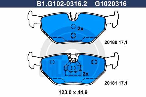 Тормозные колодки GALFER B1-G102-0316-2