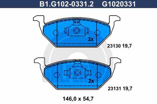 Колодки тормозные GALFER B1-G102-0331-2