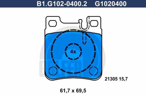 Колодки тормозные GALFER B1-G102-0400-2