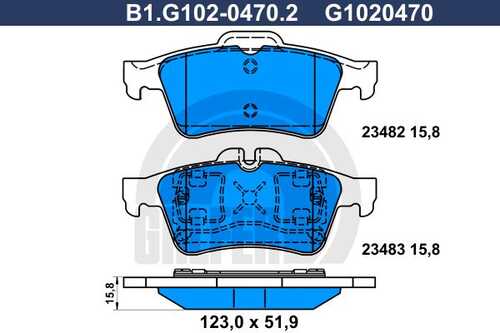 Тормозные колодки GALFER B1-G102-0470-2