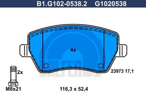 Тормозные колодки GALFER B1-G102-0538-2