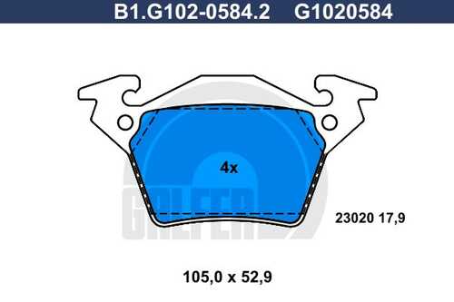 Тормозные колодки GALFER B1-G102-0584-2