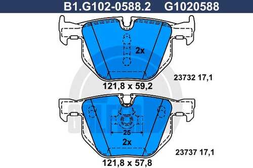 Тормозные колодки GALFER B1-G102-0588-2