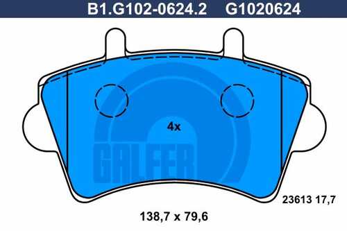 Колодки тормозные GALFER B1-G102-0624-2