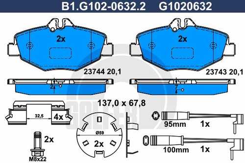 Тормозные колодки GALFER B1-G102-0632-2