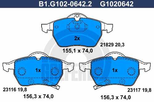 Тормозные колодки GALFER B1-G102-0642-2