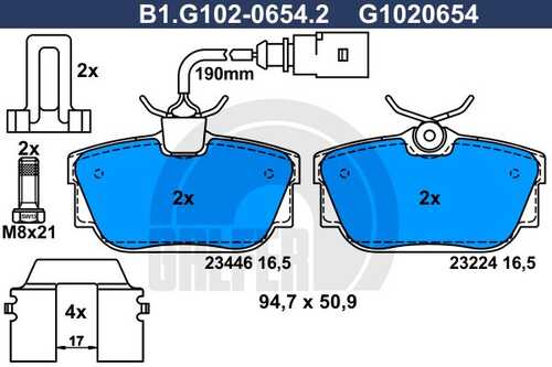 Тормозные колодки GALFER B1-G102-0654-2