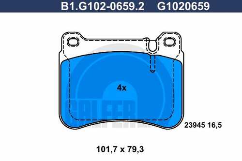 Колодки тормозные дисковые GALFER B1-G102-0659-2