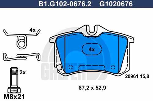 Колодки тормозные GALFER B1-G102-0676-2