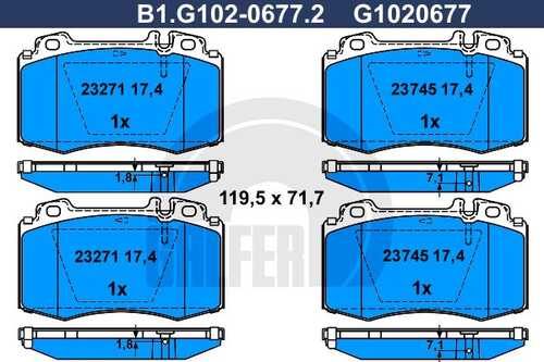 Колодки тормозные GALFER B1-G102-0677-2