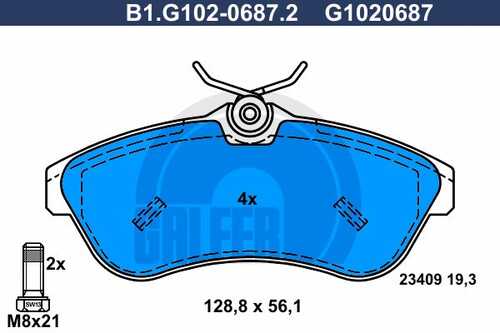 Тормозные колодки GALFER B1-G102-0687-2