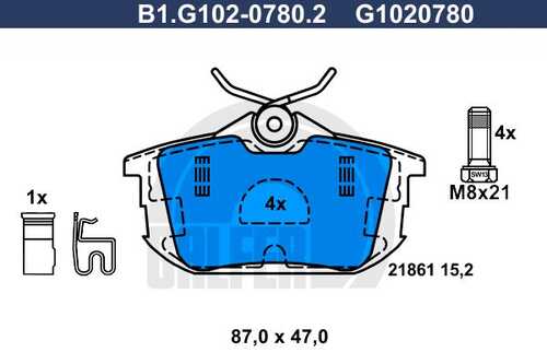 Тормозные колодки GALFER B1-G102-0780-2