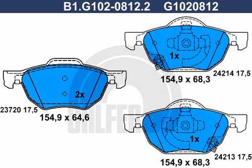 Тормозные колодки GALFER B1-G102-0812-2