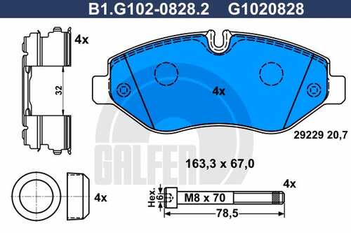Тормозные колодки GALFER B1-G102-0828-2