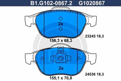 Тормозные колодки GALFER B1-G102-0867-2