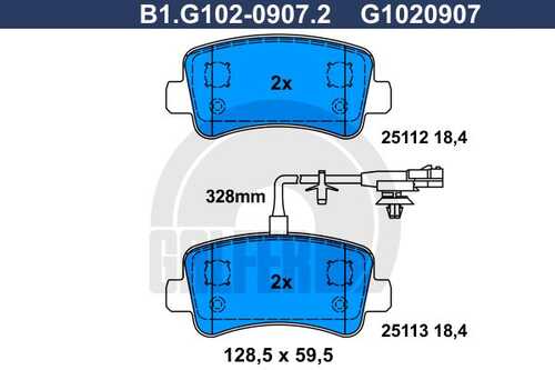 Тормозные колодки GALFER B1-G102-0907-2