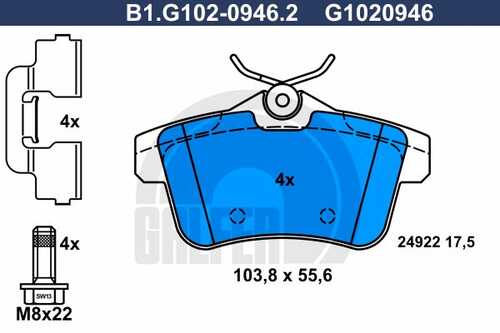 Тормозные колодки GALFER B1-G102-0946-2