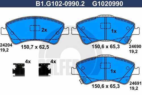 Тормозные колодки GALFER B1-G102-0990-2
