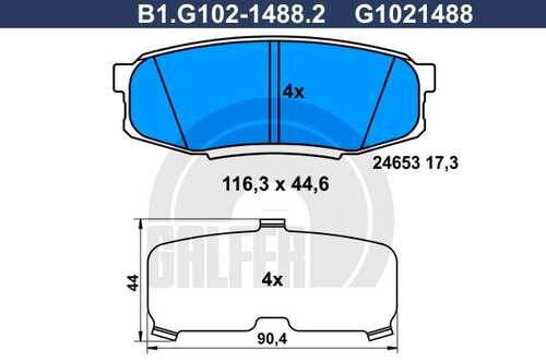 Тормозные колодки GALFER B1-G102-1488-2