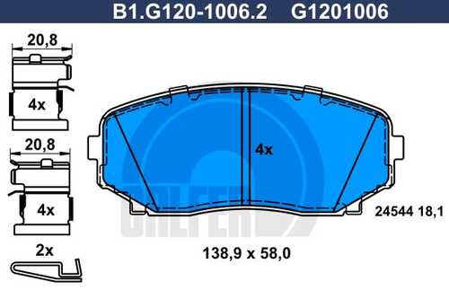 Тормозные колодки GALFER B1-G120-1006-2