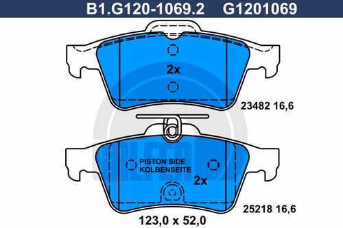 Тормозные колодки GALFER B1-G120-1069-2