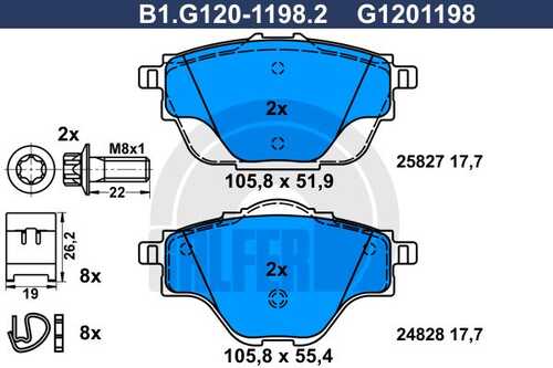Тормозные колодки GALFER B1-G120-1198-2