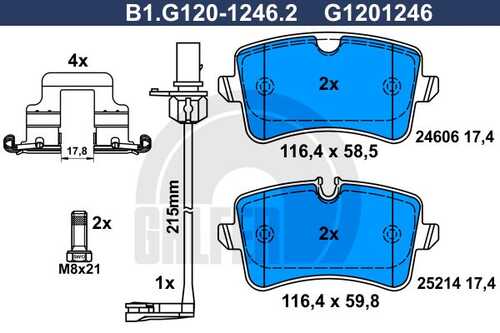 Тормозные колодки GALFER B1-G120-1246-2