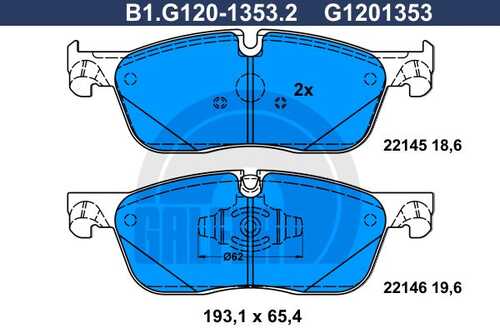 Колодки тормозные дисковые /комплект 4 шт GALFER B1-G120-1353-2
