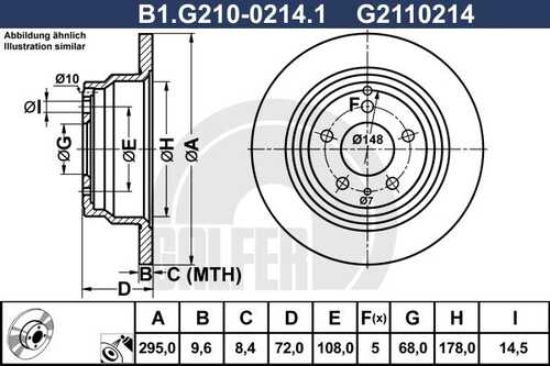 Тормозной диск GALFER B1-G210-0214-1