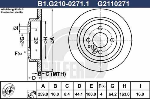 Тормозной диск GALFER B1-G210-0271-1