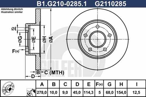 Тормозной диск GALFER B1-G210-0285-1