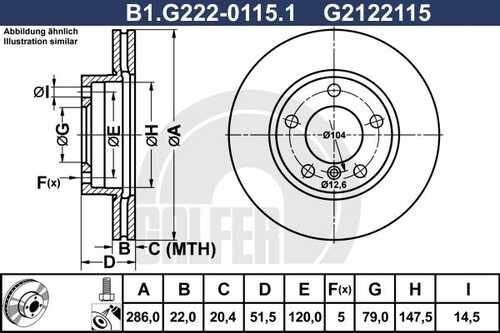 Тормозной диск GALFER B1-G222-0115-1