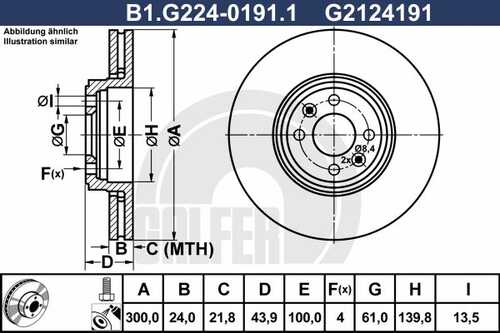 Тормозной диск GALFER B1-G224-0191-1