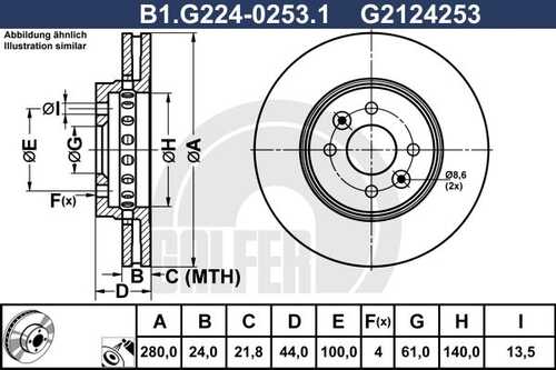 Диск тормозной GALFER B1-G224-0253-1