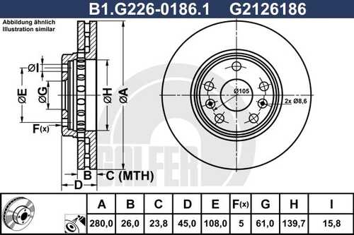 Тормозной диск GALFER B1-G226-0186-1