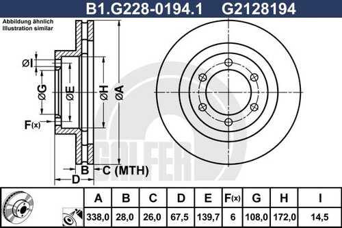 Тормозной диск GALFER B1-G228-0194-1