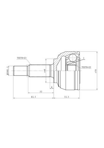 Gik04040 шрус наружный к-кт