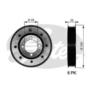 Шкив коленвала GATES TVD1029