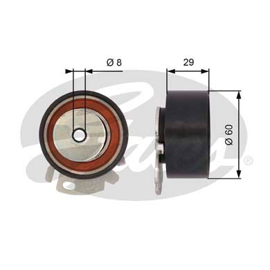 Натяжной ролик ременьа грм powergrip GATES T43068