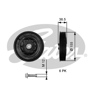 Шкив коленвала GATES TVD1128A