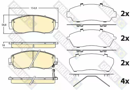 Колодки тормозные honda cr-v 2.0-2.2 07- передние GIRLING 6135816