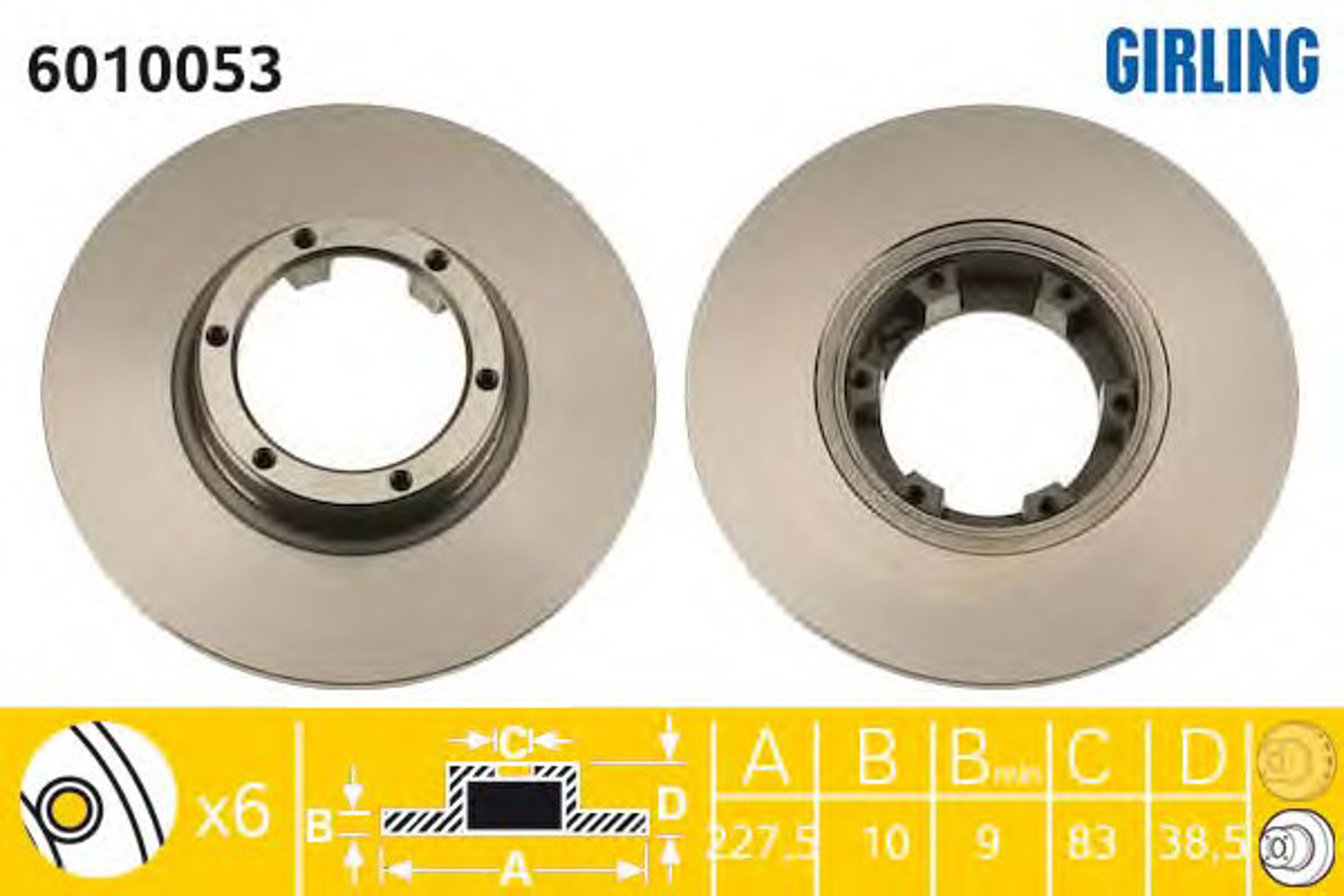 Диск тормозной GIRLING 6010053