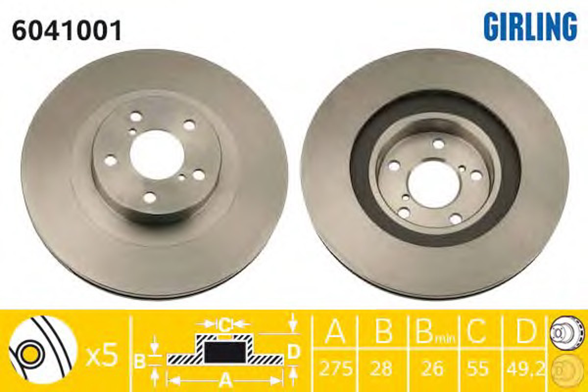Диск тормозной GIRLING 6041001