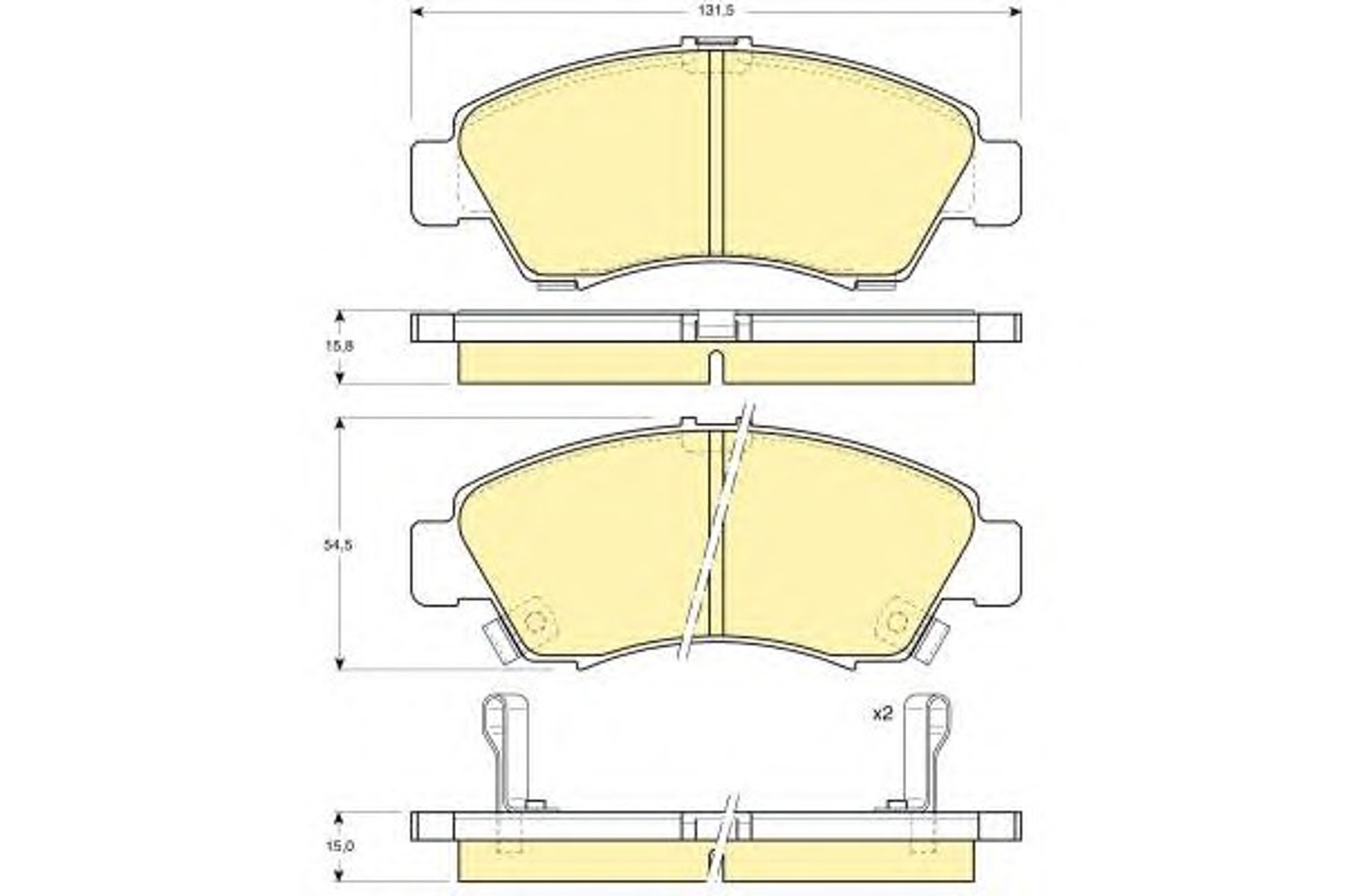 Колодки тормозные дисковые комплект GIRLING 6111649