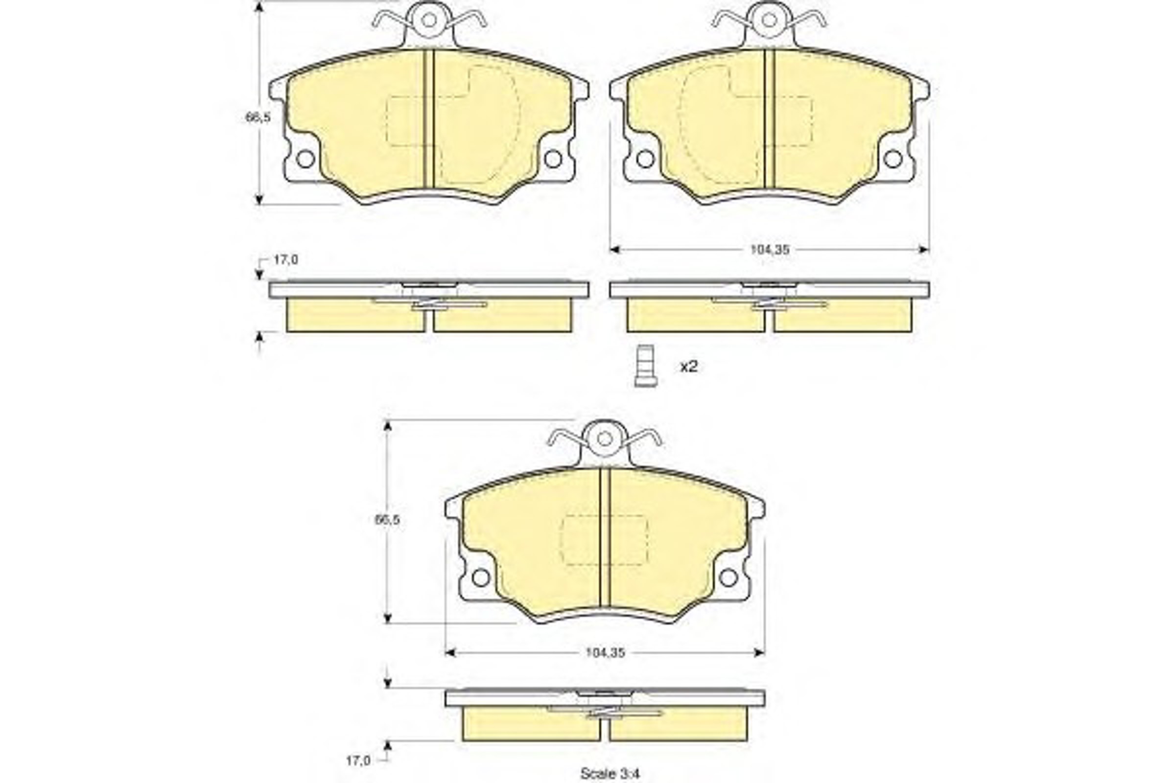 Комплект тормозных колодок дисковый тормоз GIRLING 6112231