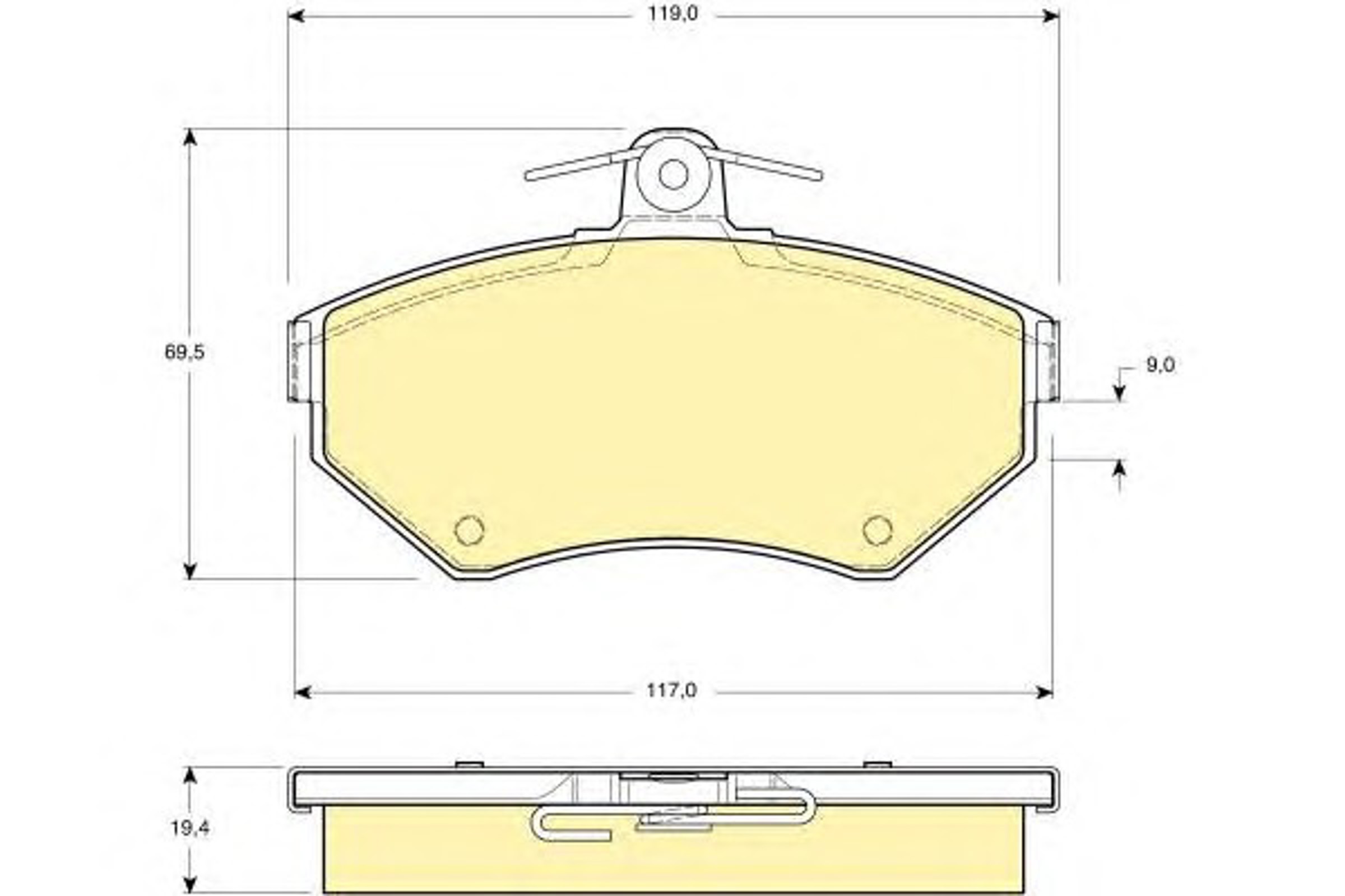 Колодки тормозные дисковые комплект GIRLING 6112661