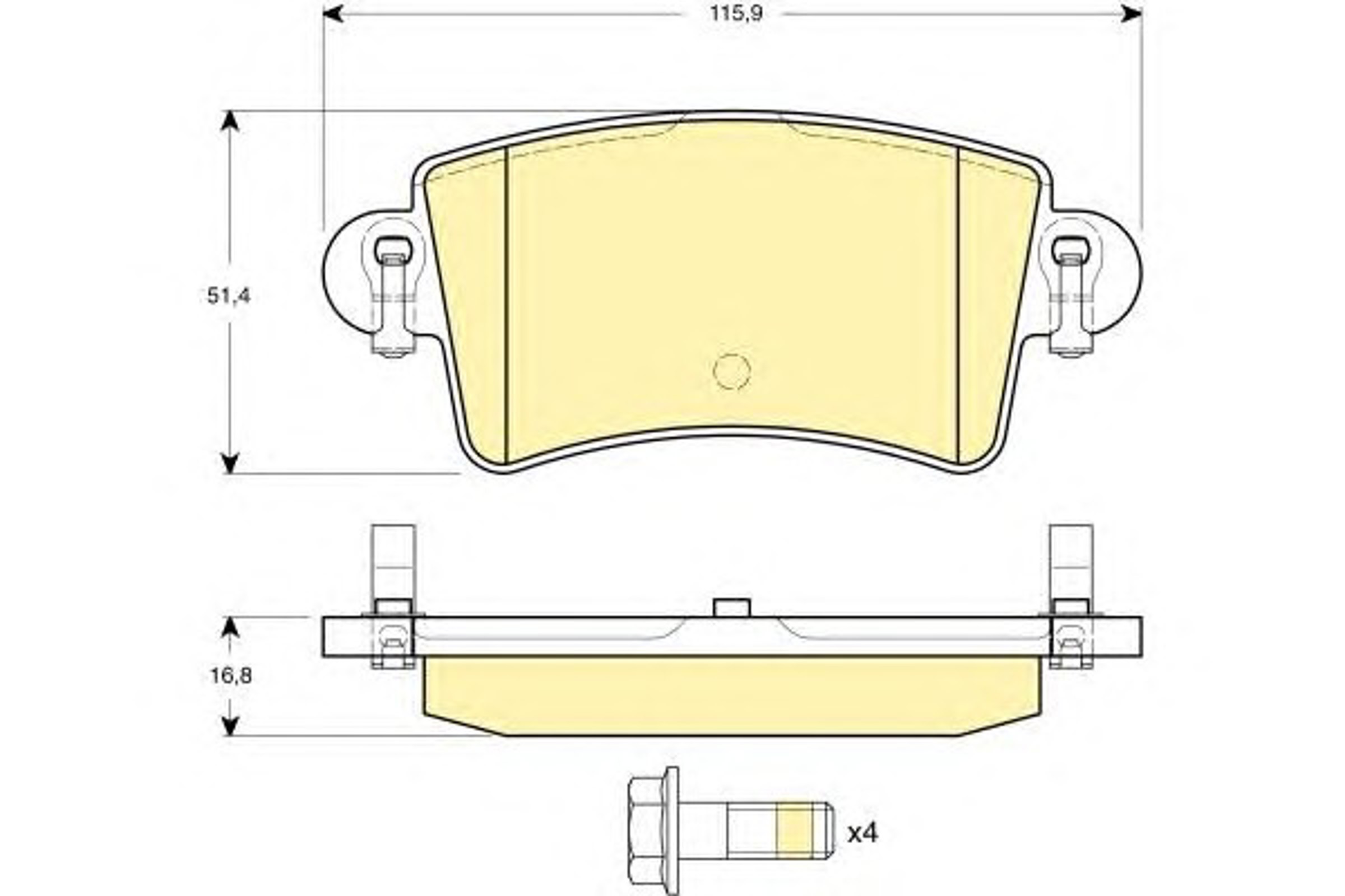 Колодки тормозные дисковые комплект GIRLING 6114704