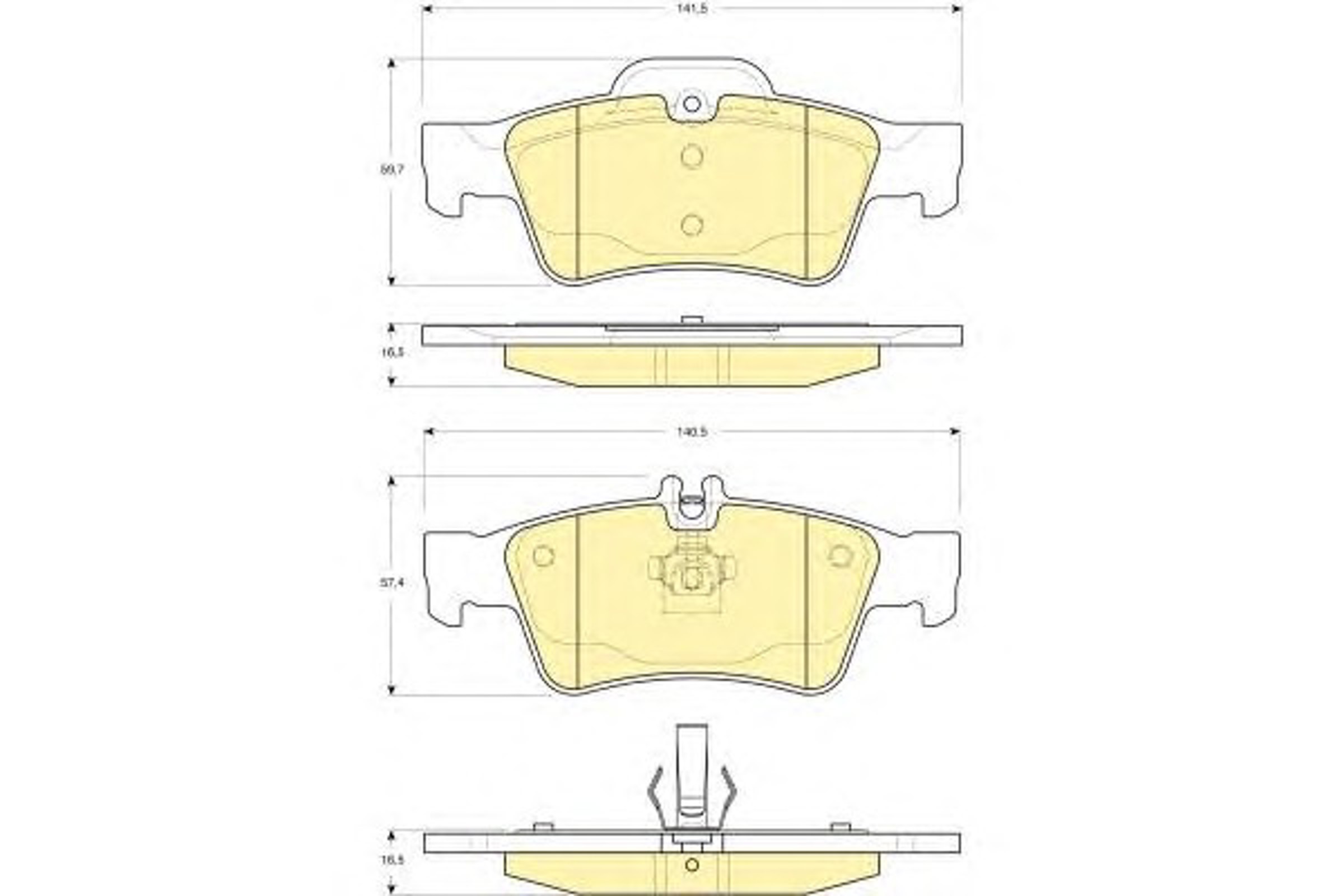 Колодка тормозная дисковая комплект GIRLING 6115462
