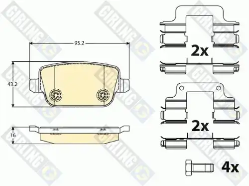 Колодки тормозные дисковые GIRLING 6117081